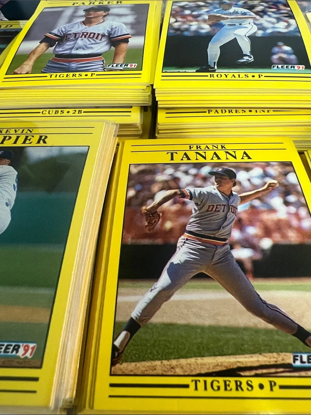 Vintage Fleer 1991 Baseball Card Lot - Yellow Border (300+)